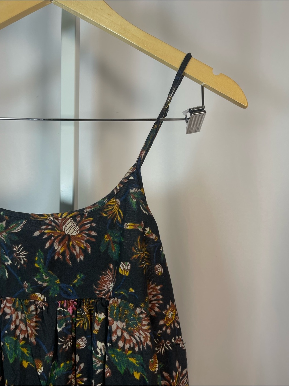 NATURAL LIFE Medium Floral Sunflower Spaghetti-Strap Mini Dress Pockets A Line - Picture 6 of 7